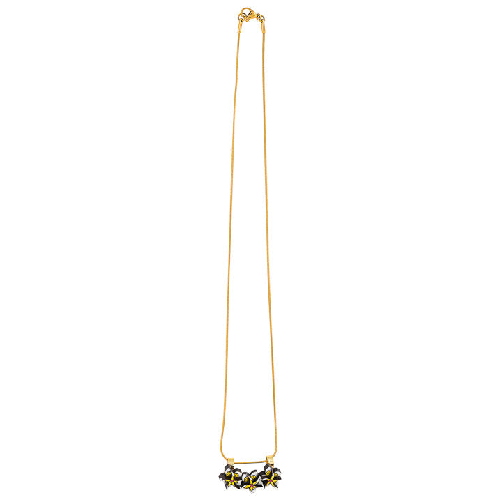 Reclaimed Wood Necklace with Floral Design - Kamboja Frangipani