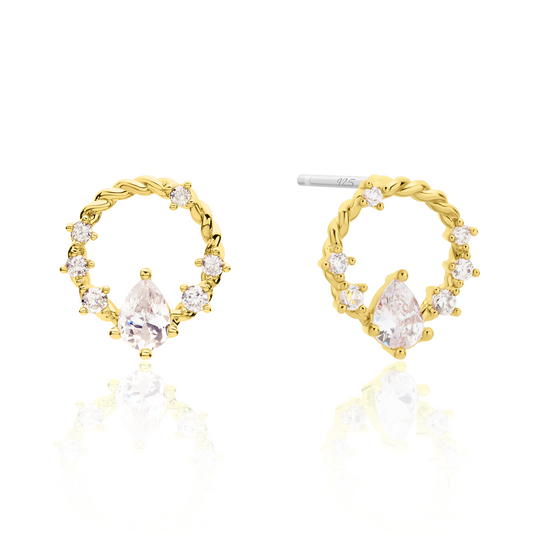 Cubic circle rope earrings