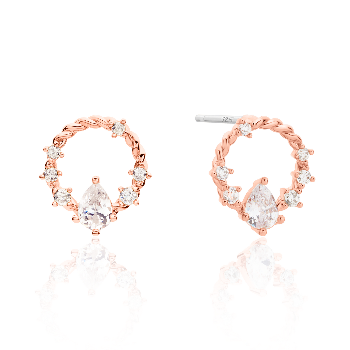 Cubic circle rope earrings