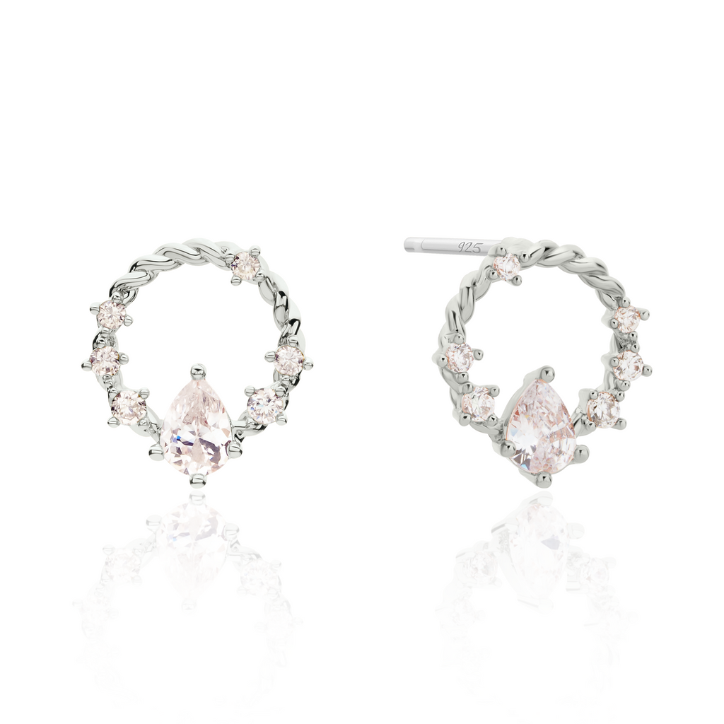 Cubic circle rope earrings