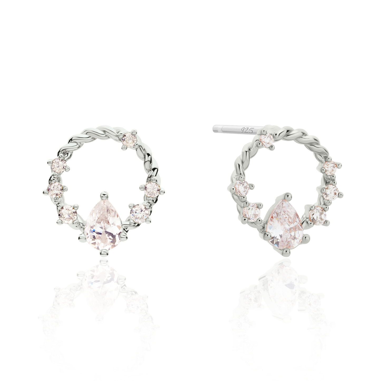 Cubic circle rope earrings