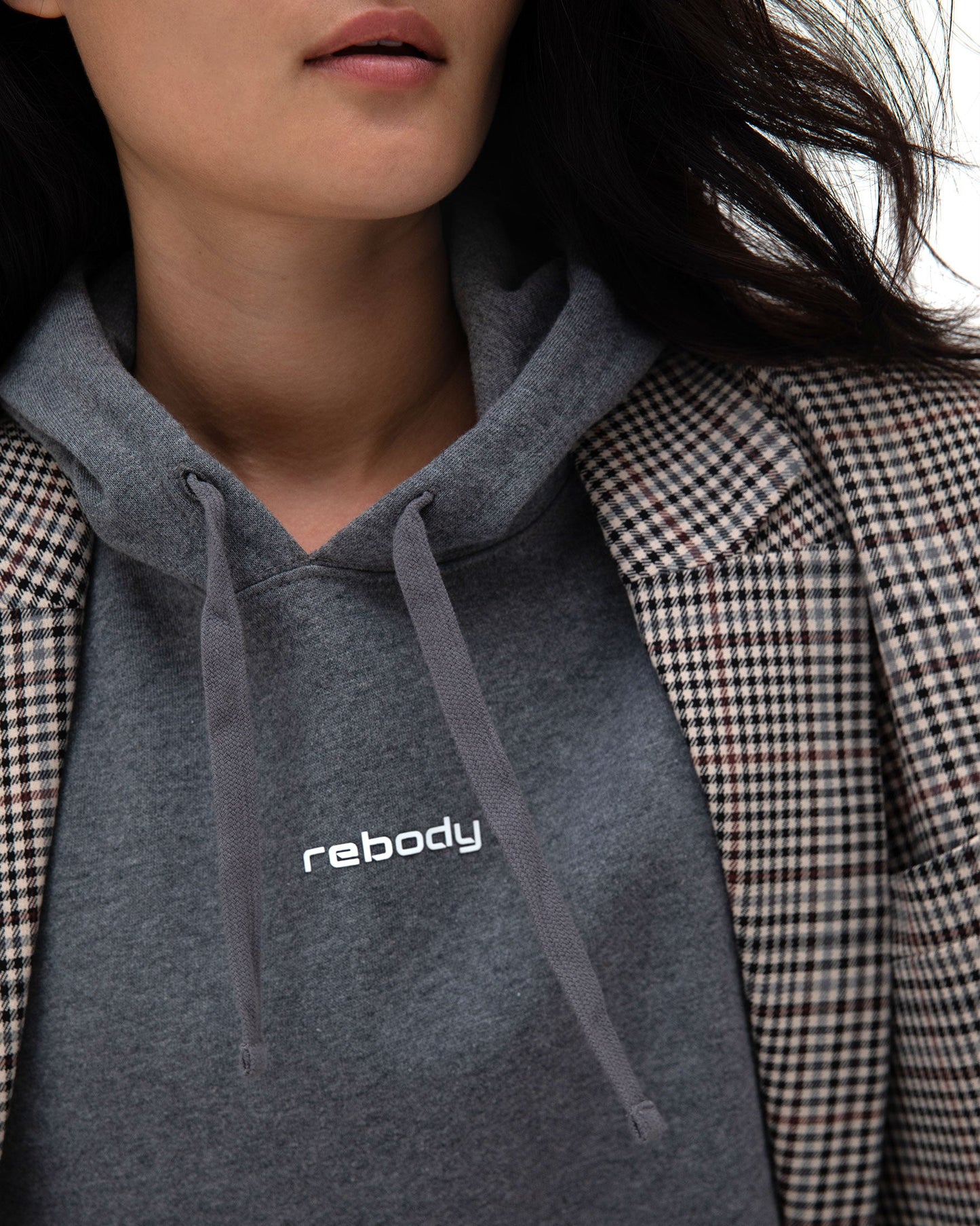 Rebody Logo Fleece Crop Hoodie