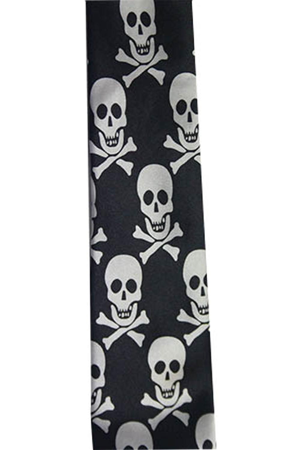 Wickedfun White Skull Black Neck Tie-4